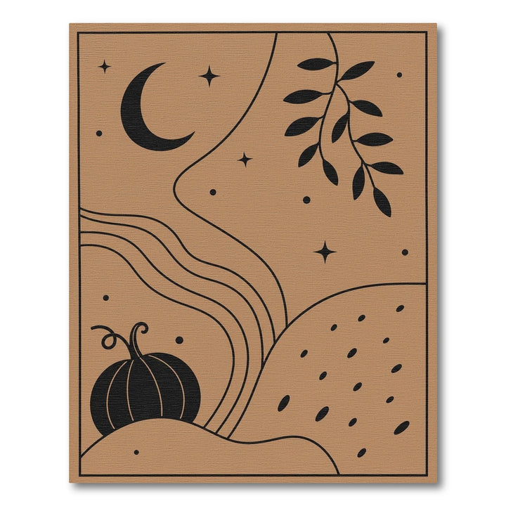 Boho Chic Brown Tan Pumpkin Moon Area Rug