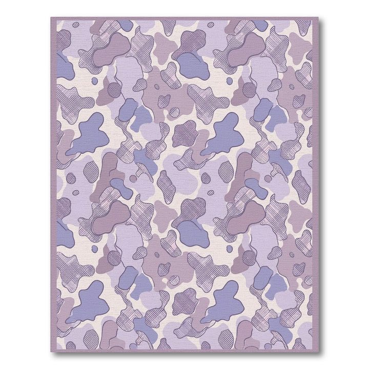 Soft Lavender Camouflage Abstract Shapes Rug