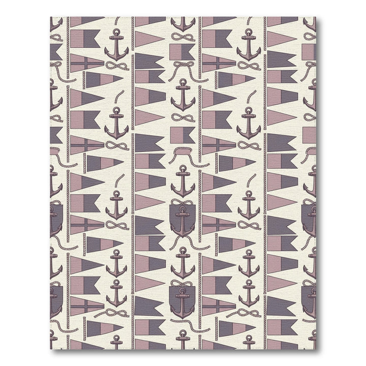 Nautical Anchor Flag Repeating Pattern Rug