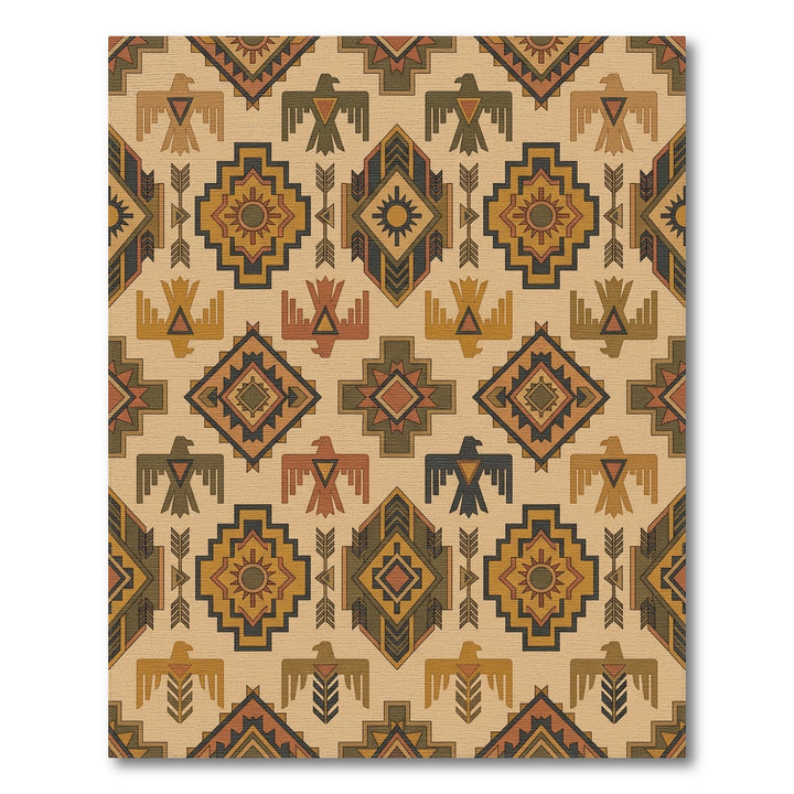 Rustic Earth Tones Sunburst Eagle Rug