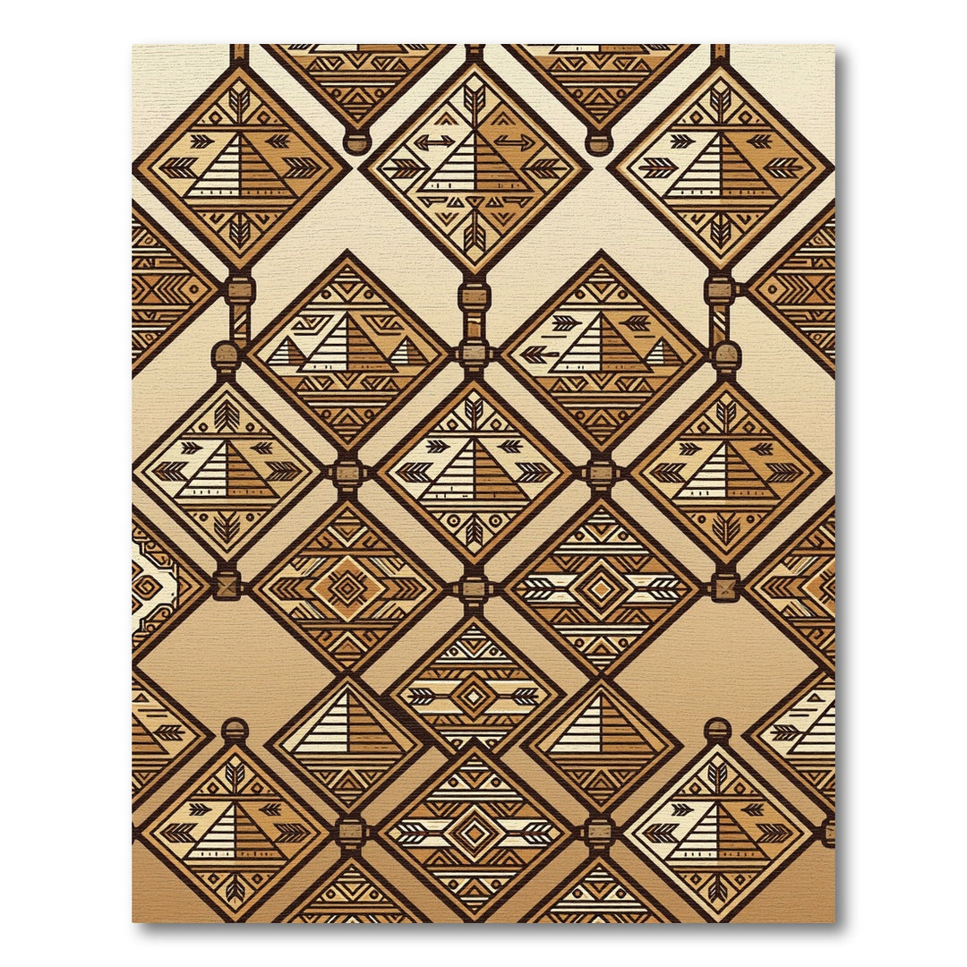 Ancient Egyptian Geometric Diamond Rug