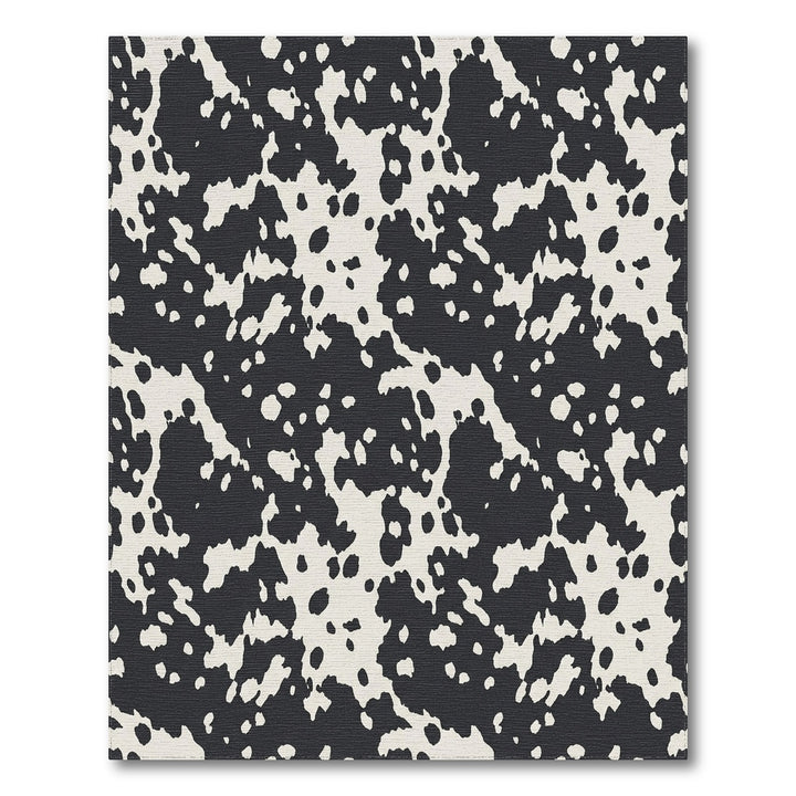 Black and Cream Spotted Texture Rug