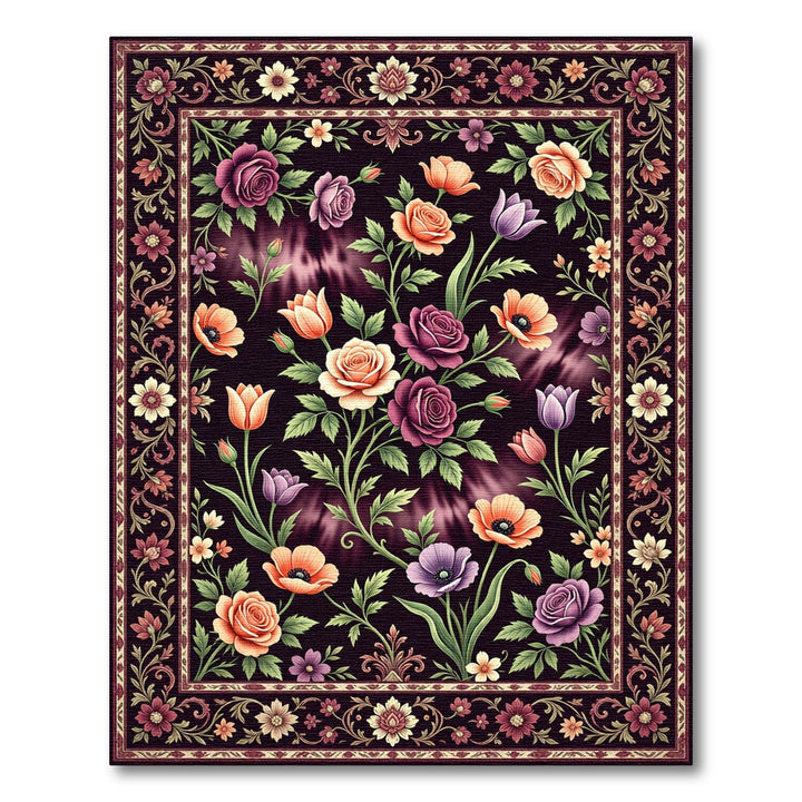 Vintage Rose Meadow Floral Rug