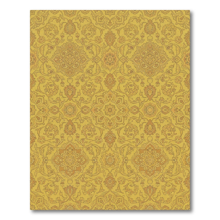 Golden Marigold Damask Medallion Rug