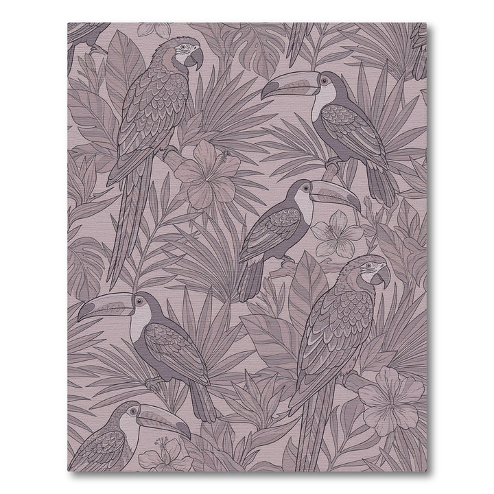 Tropical Jungle Macaw Toucan Lithograph Rug