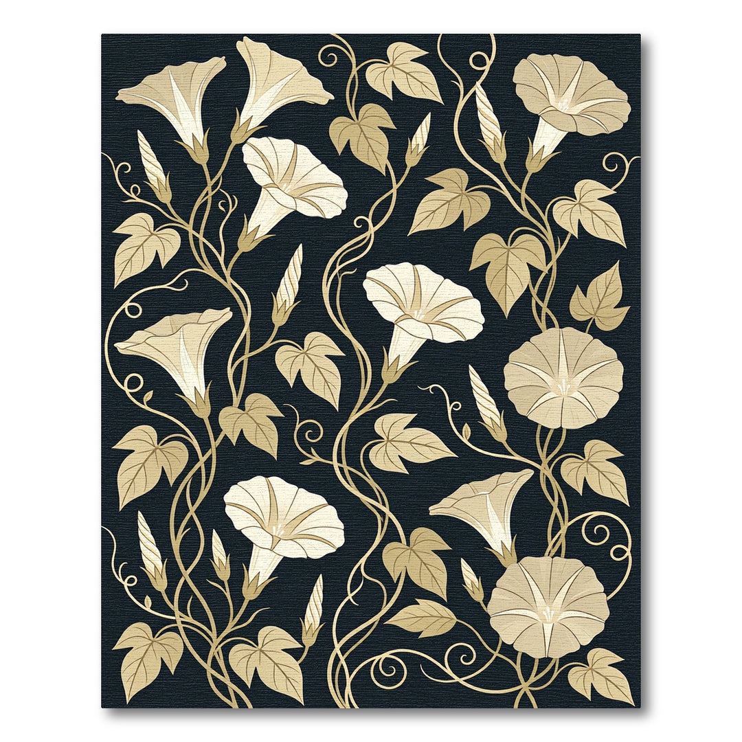 Golden Morning Glory Vine Rug