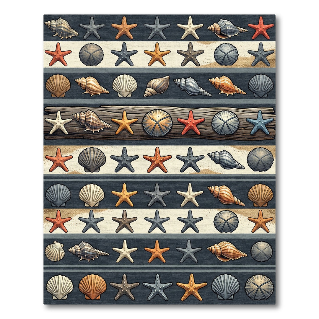Ocean Life Starfish Shells Area Rug