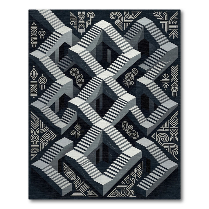 Impossible Stairs Geometric Rug
