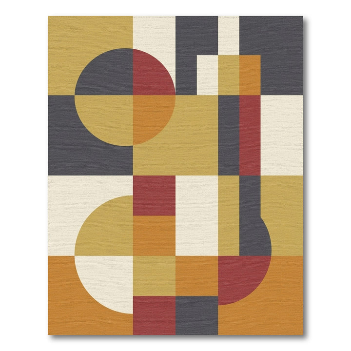 Mid Century Modern Geometric Circles Rug