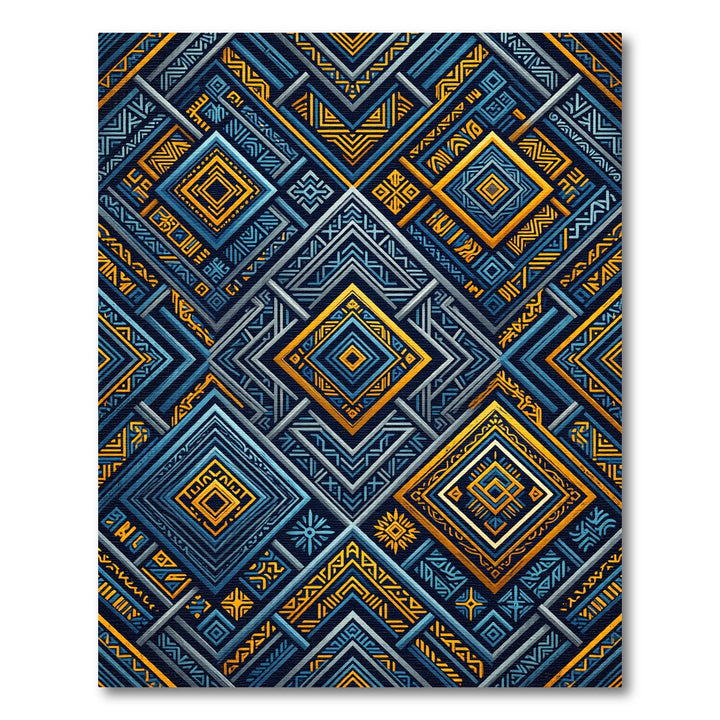 Navajo Inspired Geometric Diamond Pattern Rug