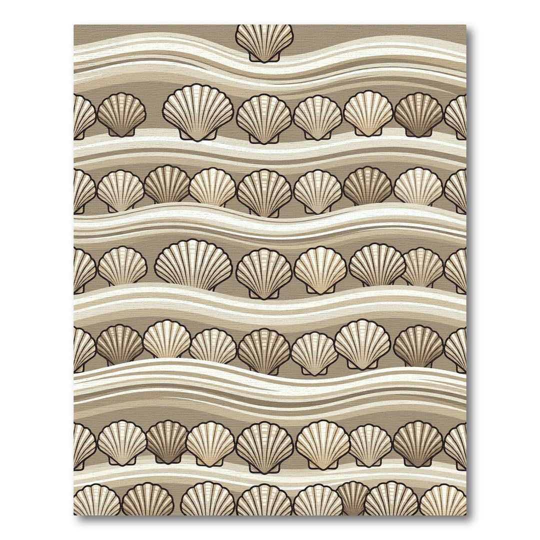 Seashell Coastal Wave Composition Rug