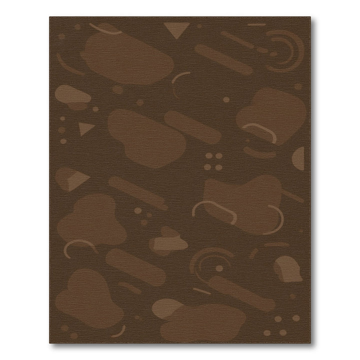 Brown and Tan Brown Abstract Washable Area Rug