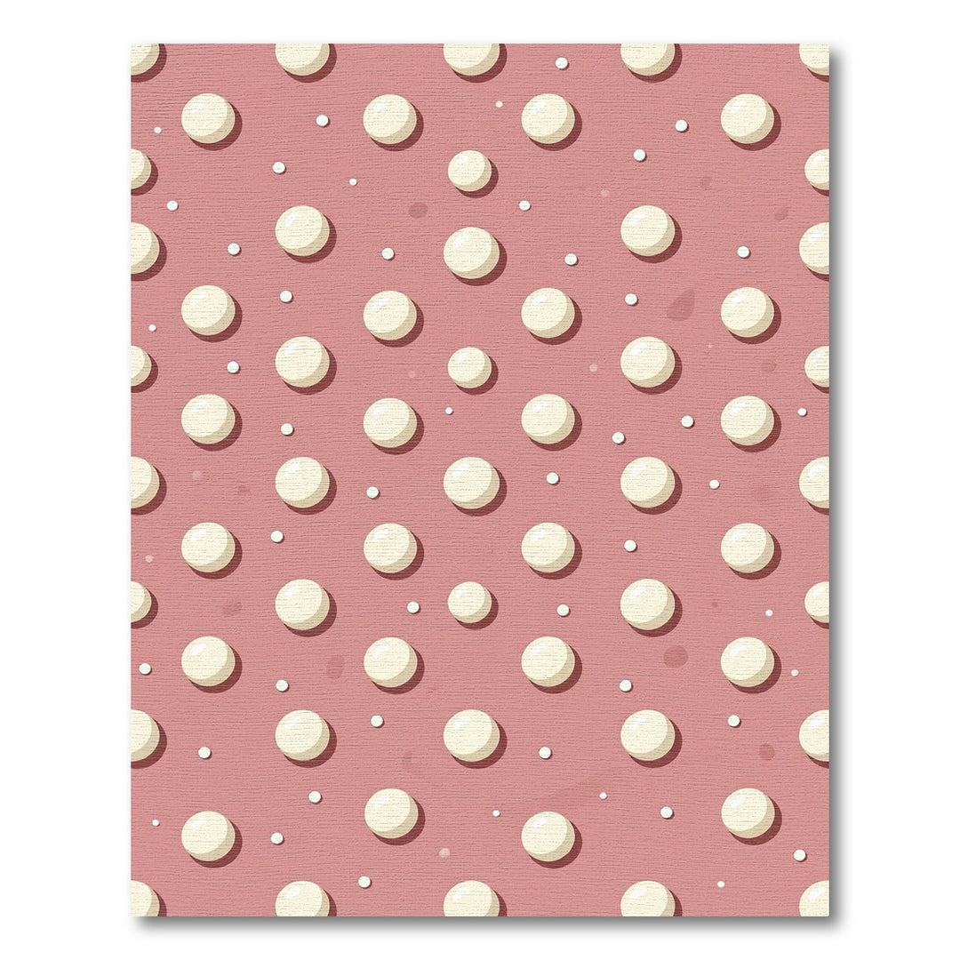 Rosy Pink Pearl Dot Pattern Rug