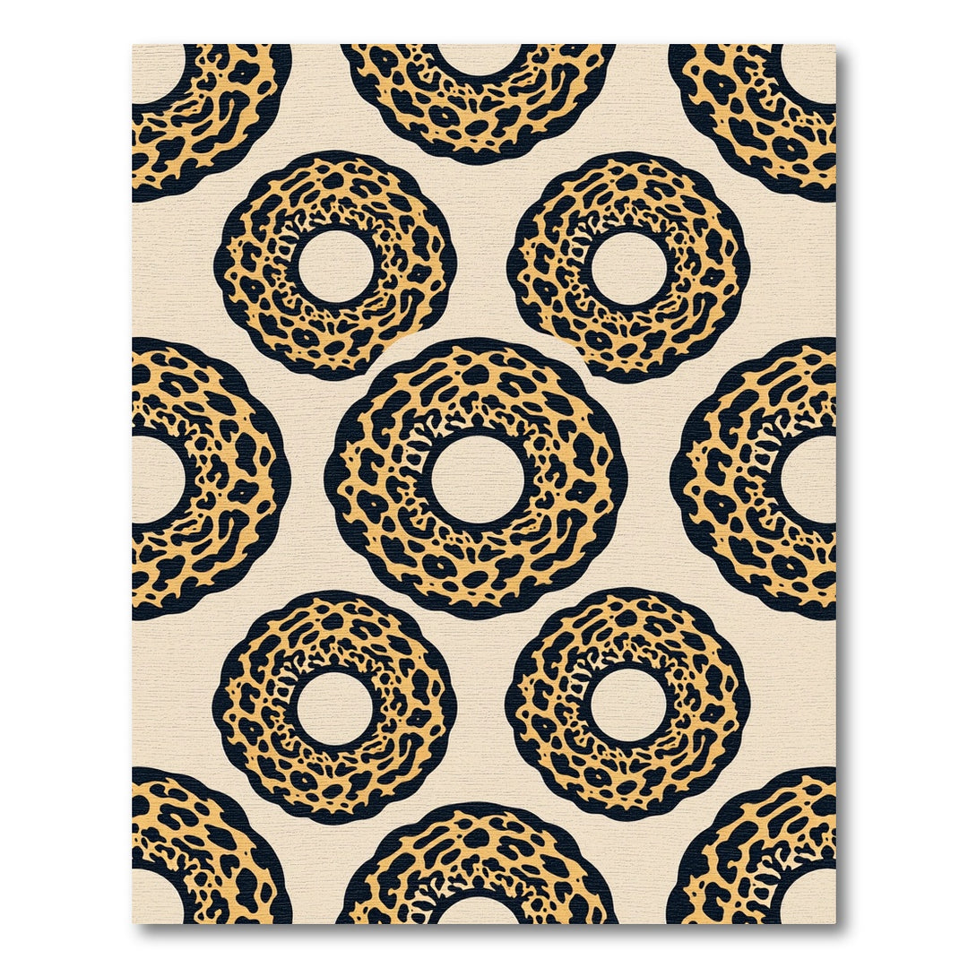 Bold Leopard Ring Repeating Pattern Rug