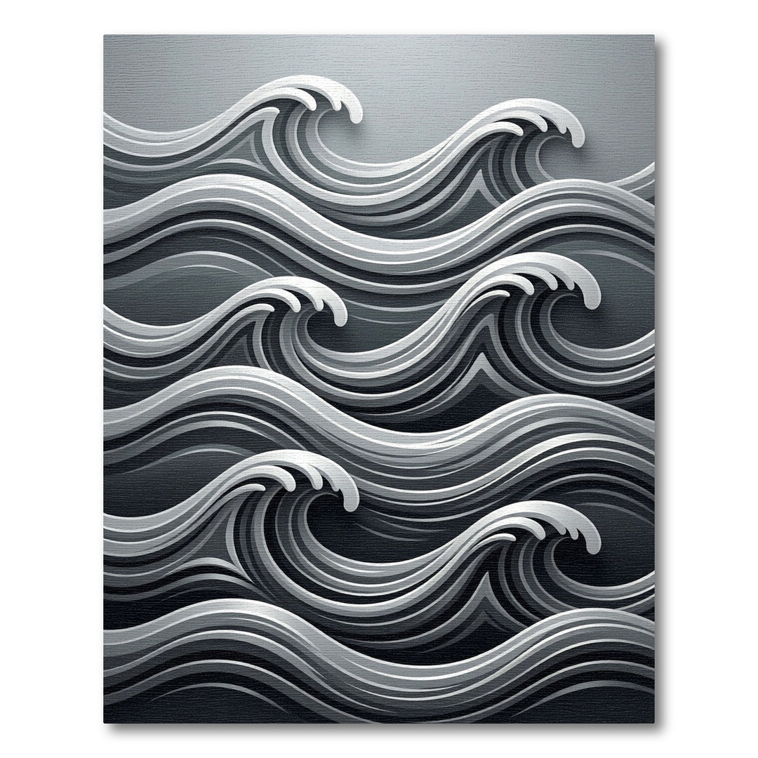 Abstract Monochrome Swirl Wave Rug