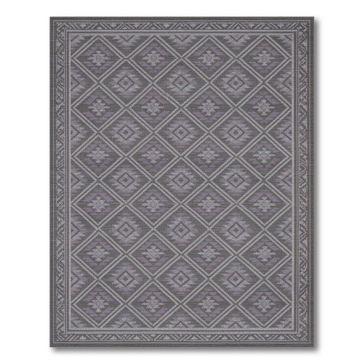 Grey Geometric Diamond Area Rug