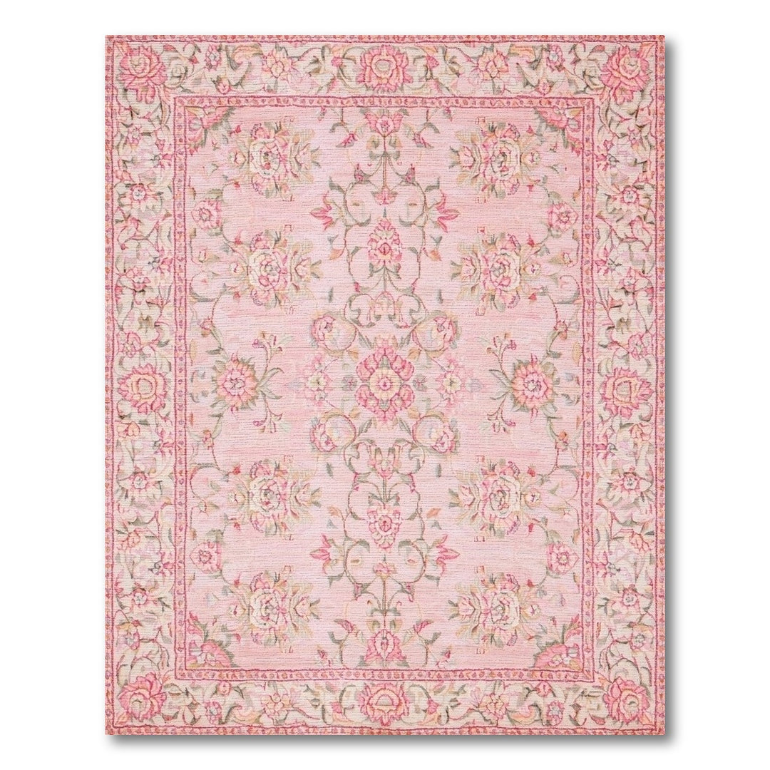 Blush Pink Floral Vintage Area Rug