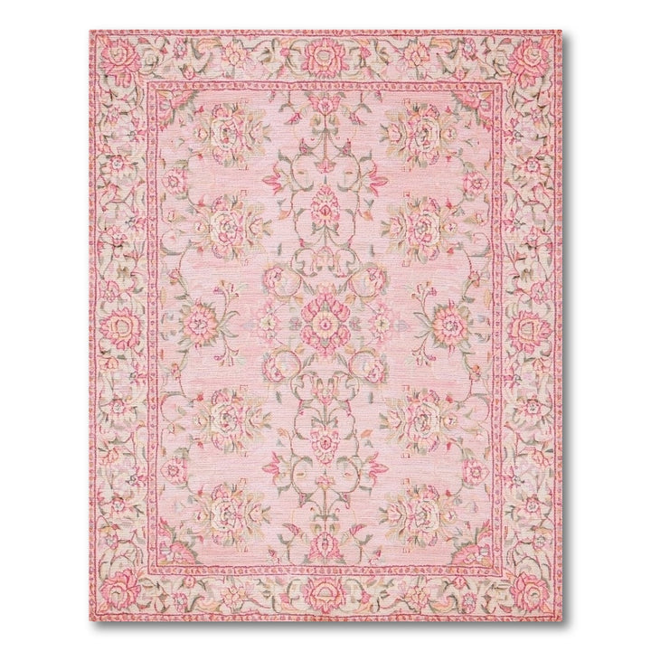 Blush Pink Floral Vintage Area Rug