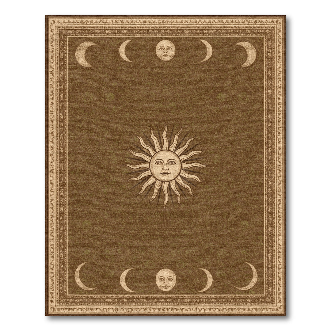 Celestial Sun and Moon Phase Area Rug