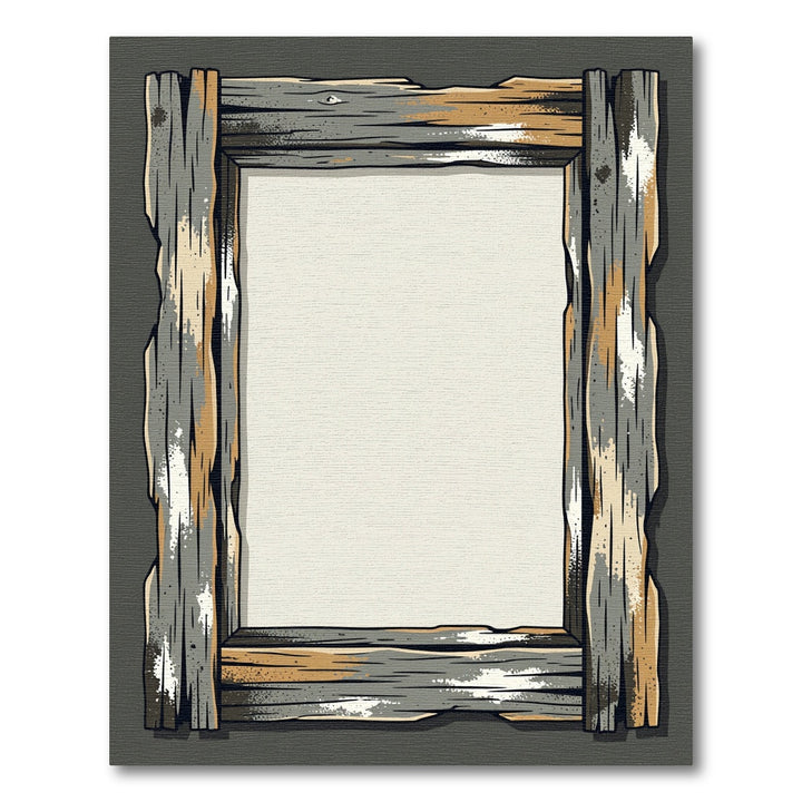 Rustic Wood Grain Frame Background Rug