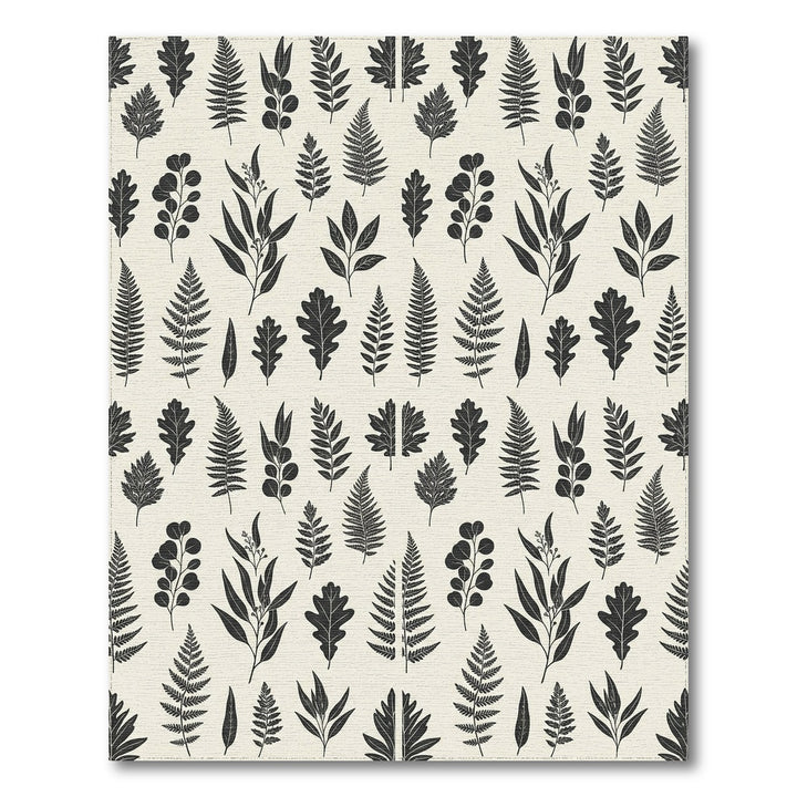 Botanical Fern Oak Leaf Variety Rug