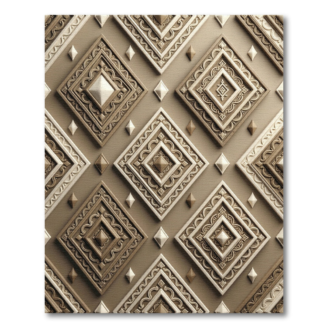 Earthy Toned Diamond Relief Rug