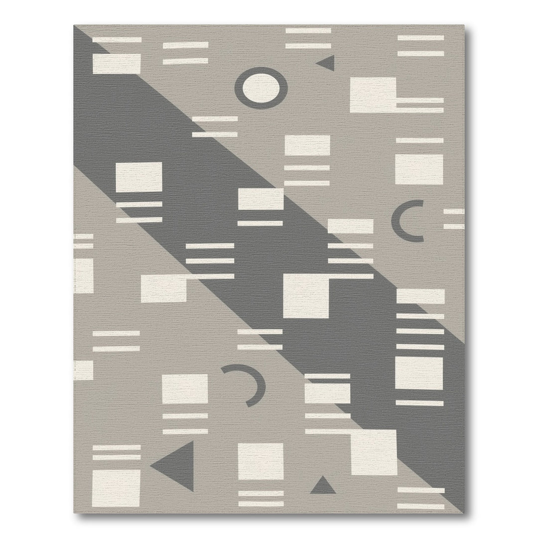 Grey Geometric Modern Area Rug