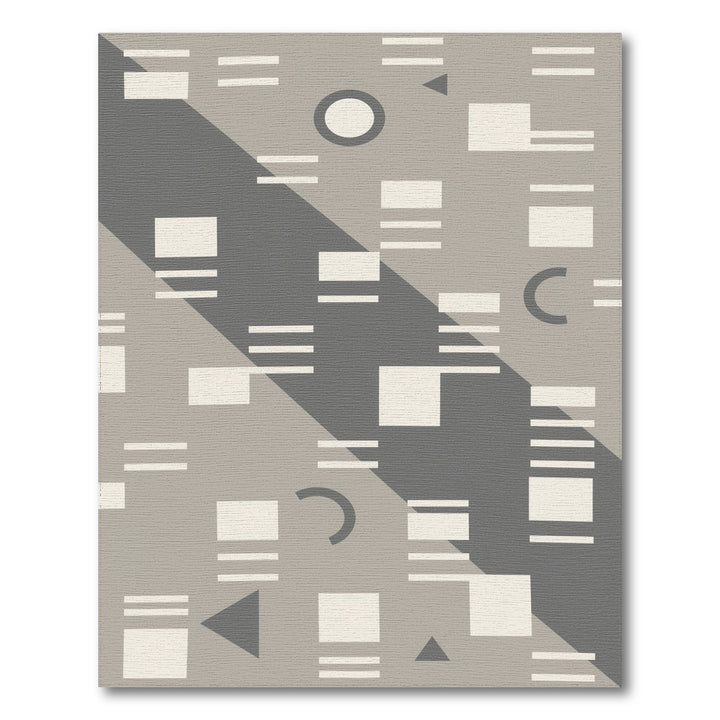 Grey Geometric Modern Area Rug
