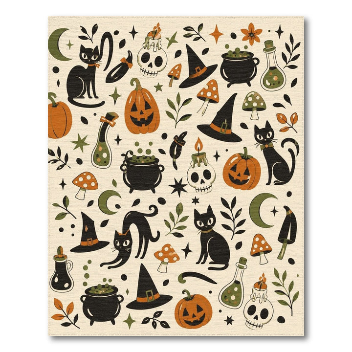 Halloween Cats Pumpkin Washable Area Rug