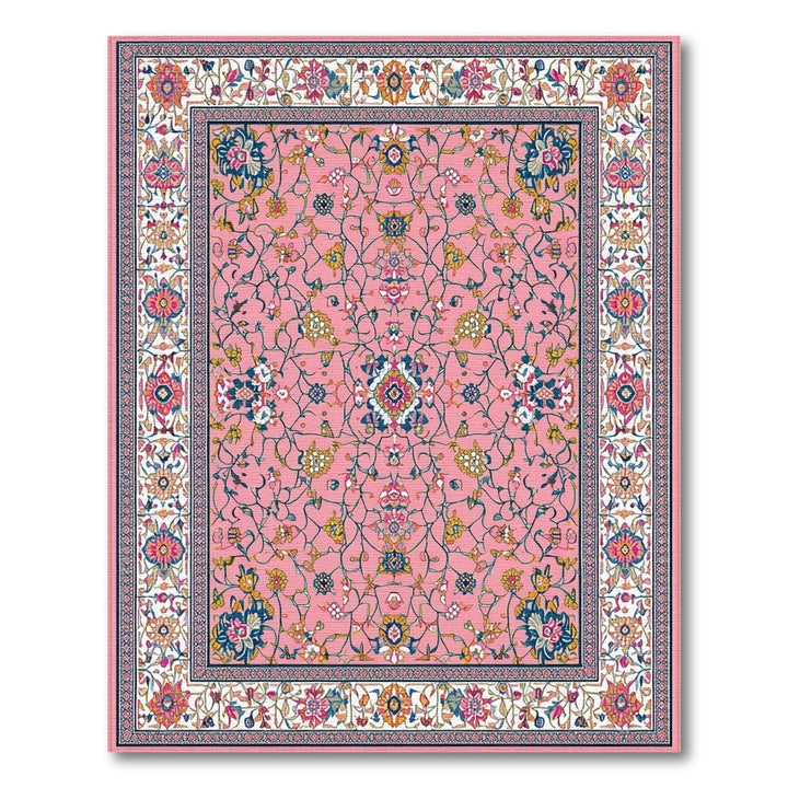 Pink Floral Vintage Area Rug