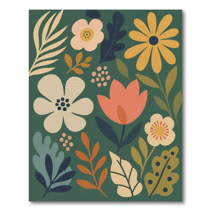 Green Floral Vintage Area Rug