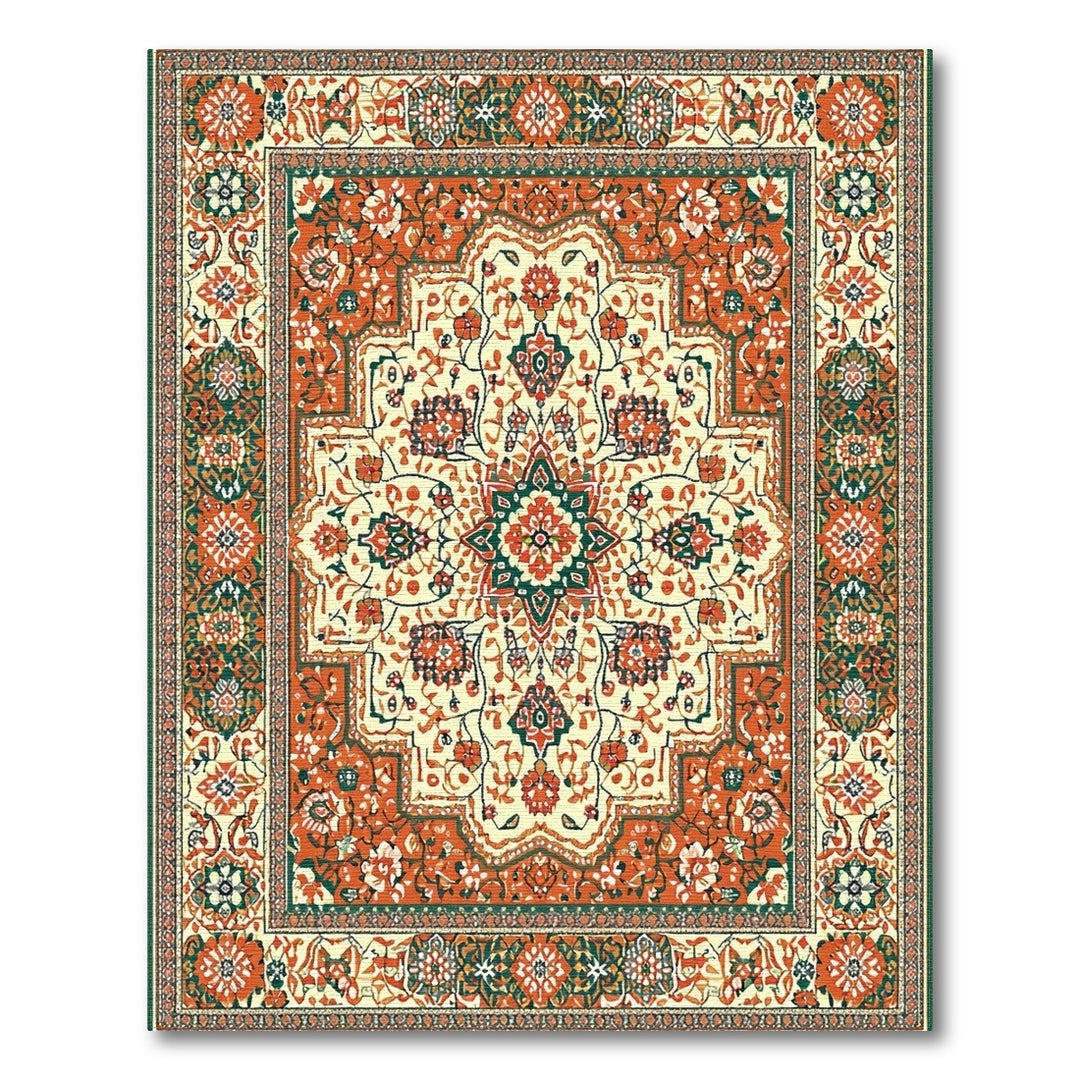Medallion Traditional Persian Orange Persian Medallion Area Rug