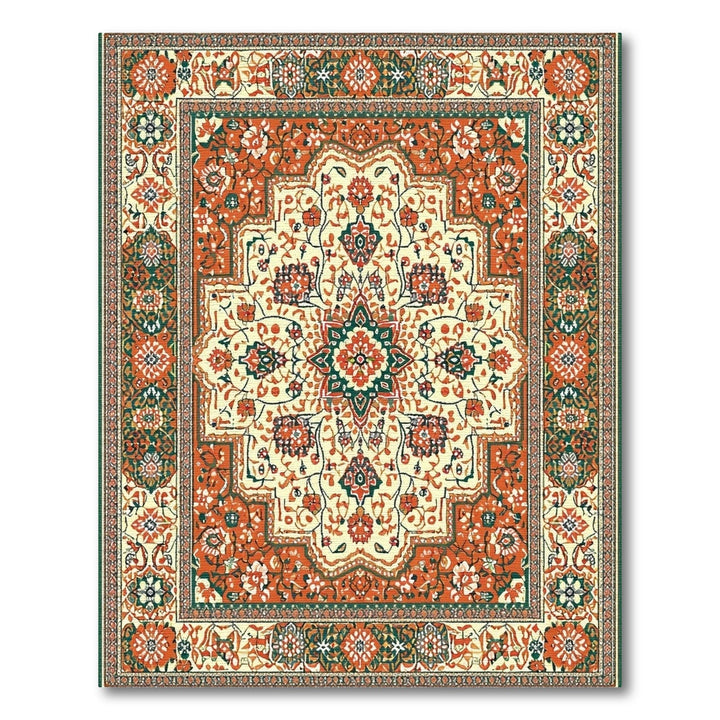 Medallion Traditional Persian Orange Persian Medallion Area Rug