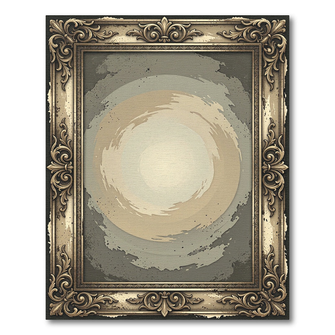 Ornate Golden Swirl Abstract Rug