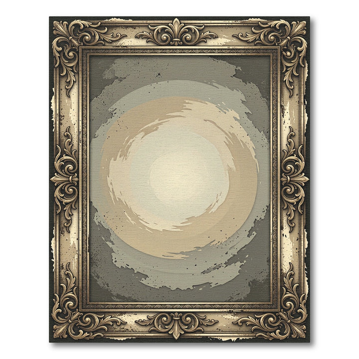 Ornate Golden Swirl Abstract Rug