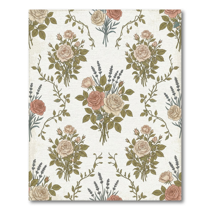 Vintage Rose Lavender Bouquet Rug