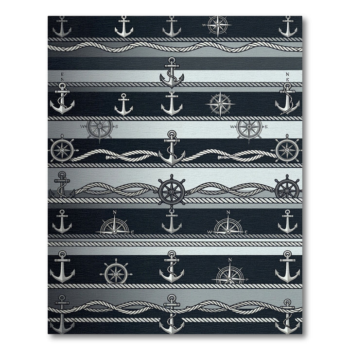 Nautical Anchor Rope Compass Marine Rug