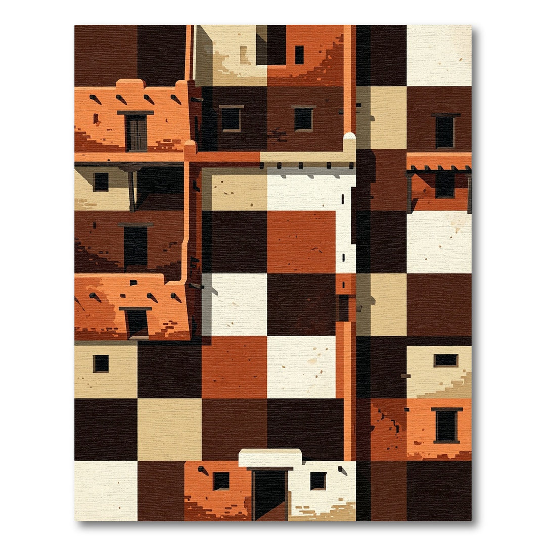 Sante FeAdobe Architectural Checkerboard Rug