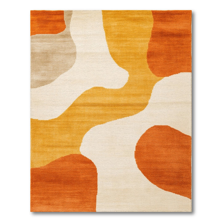 Wave Abstract Area Orange Abstract Wave Area Rug