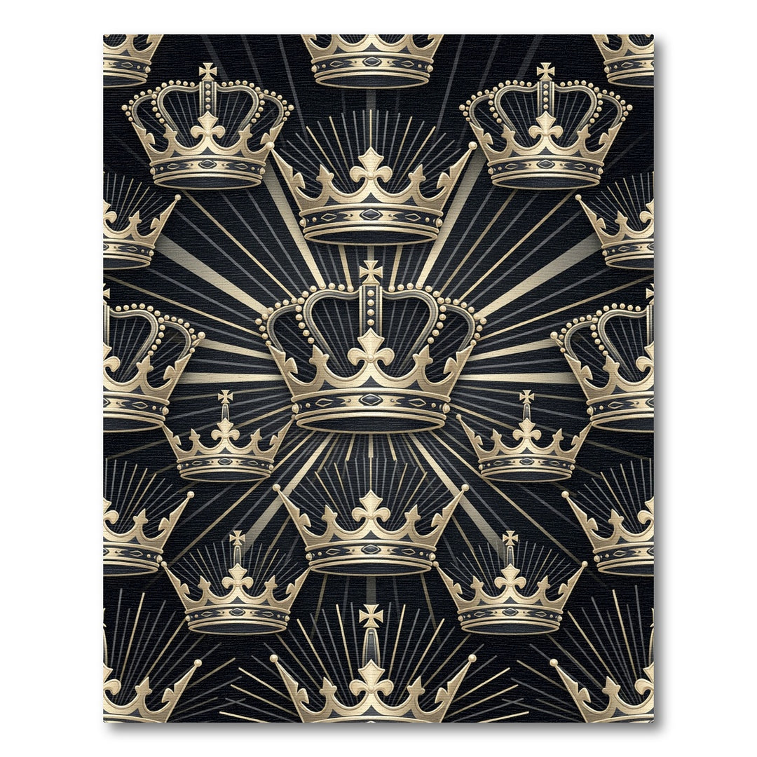 Regal Gold Crown Black Burst Rug