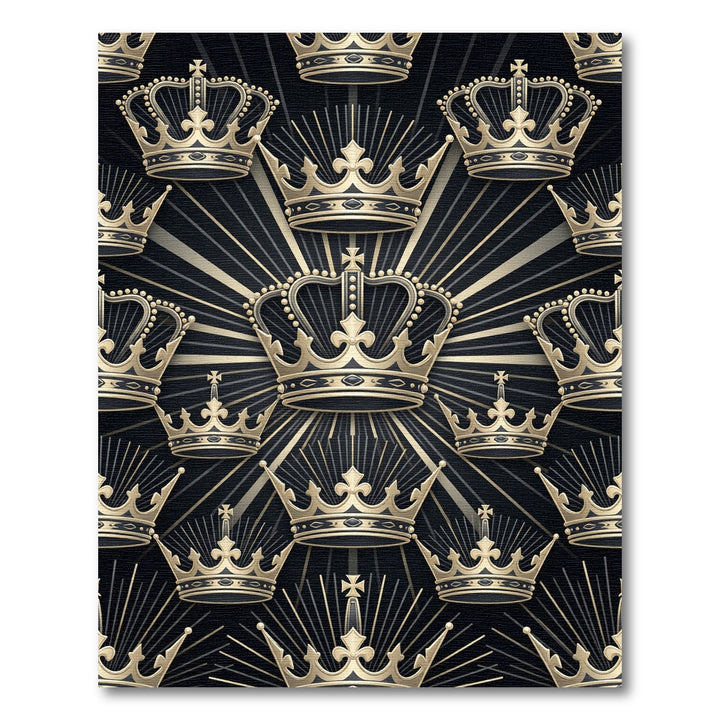 Regal Gold Crown Black Burst Rug