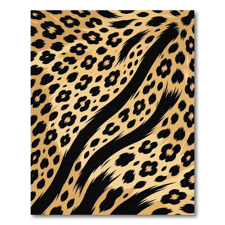 Golden Leopard Spots Black Stripes Rug