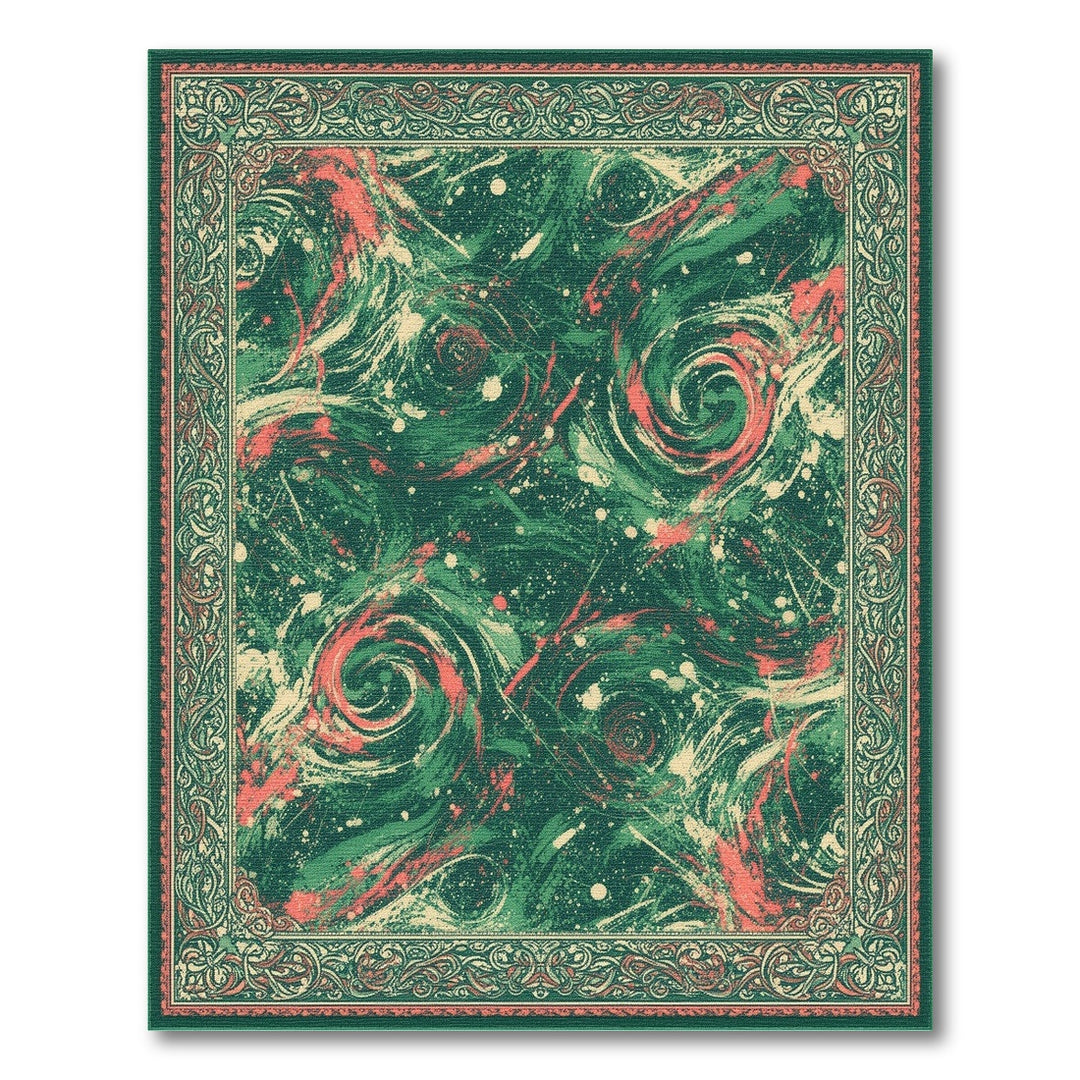 Green Swirl Green Swirl Abstract Area Rug