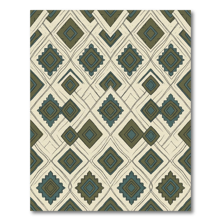 Earth Tones Diamond Geometric Rug