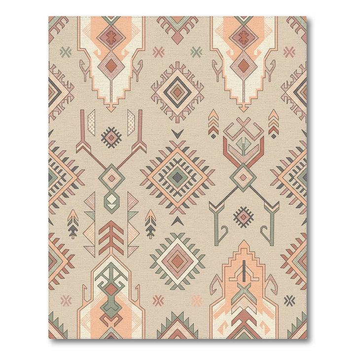 Geometric Earthy Tone Tribal Rug