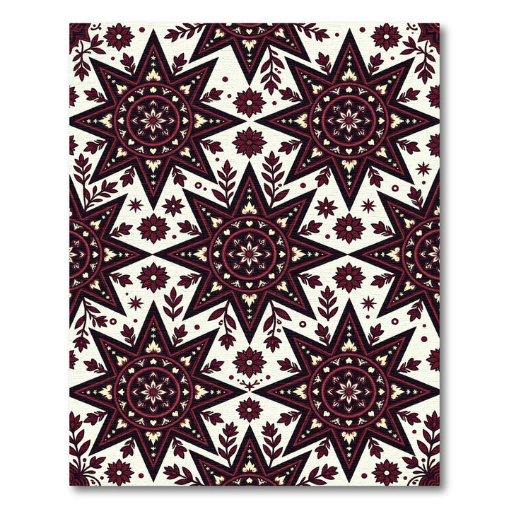 Crimson Medallion Star Garden Rug