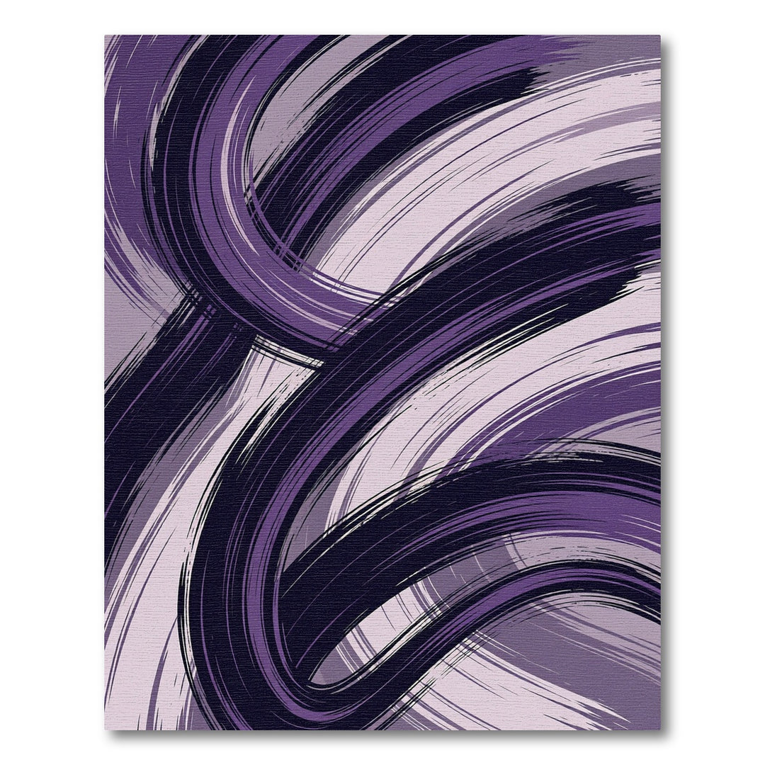 Bold Purple Abstract Brushstroke Rug