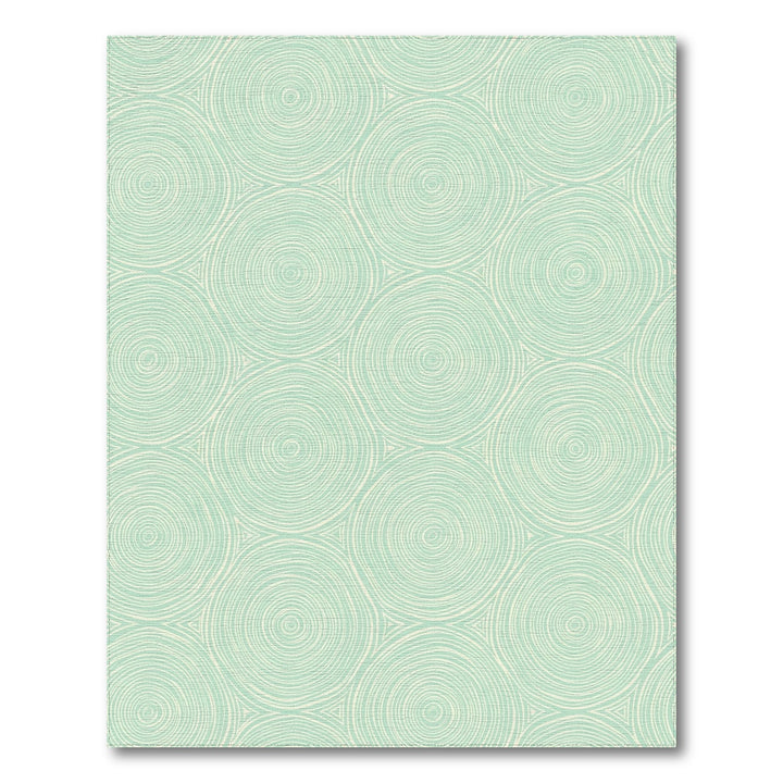 Soft Aqua Swirling Circles Overlay Rug