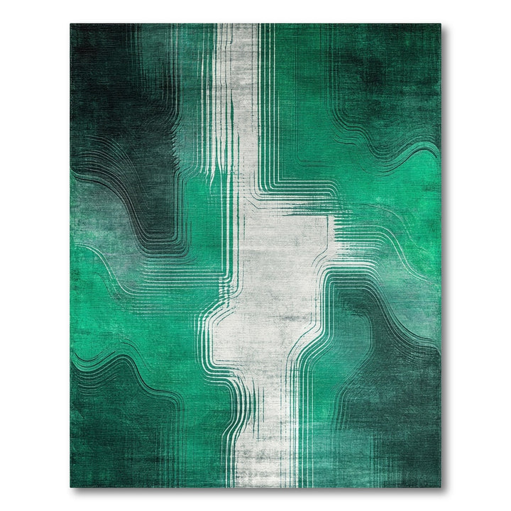 Green Abstract Area Rug