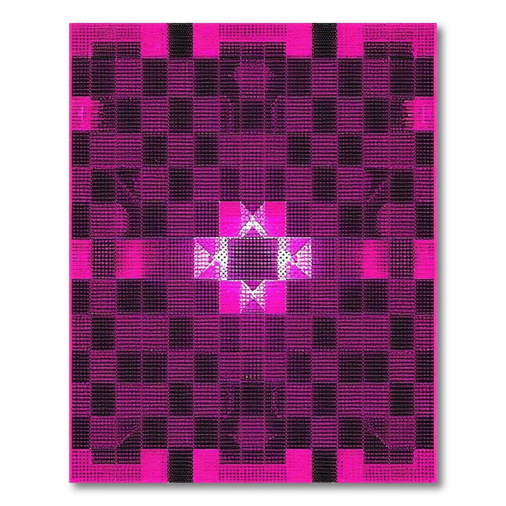 Geometric Modern Pink Geometric Checkered Area Rug